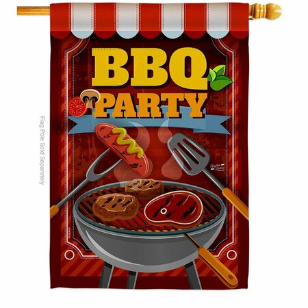 PATIO TRASERO BBQ Party Summertime Fun & Sun 28 x 40 in. Double-Sided Vertical House Flags for  Banner Garden PA4061139